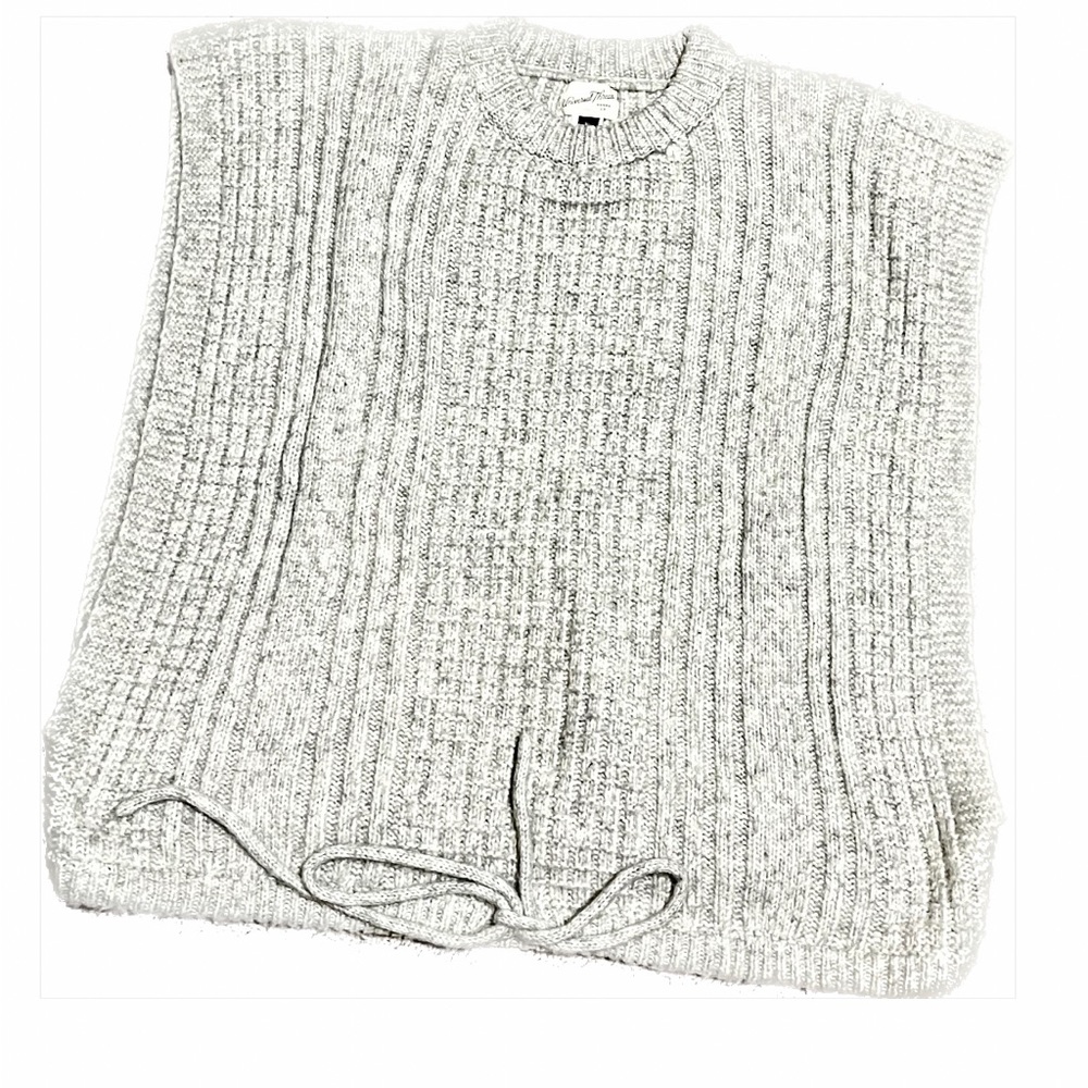 Universal Thread Light Gray Ribbed Knit Poncho Sweater